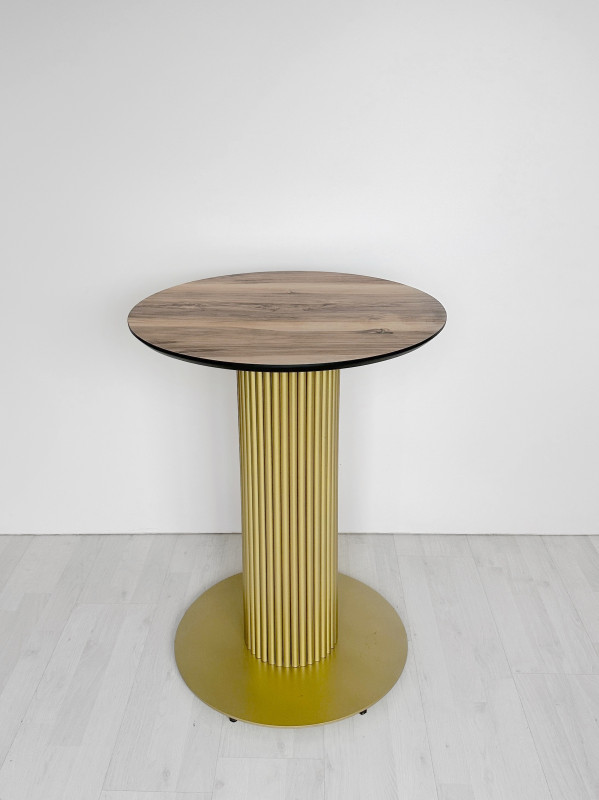 Столешница Фанера, диаметр 600, цвет - Индийское дерево, черный торец